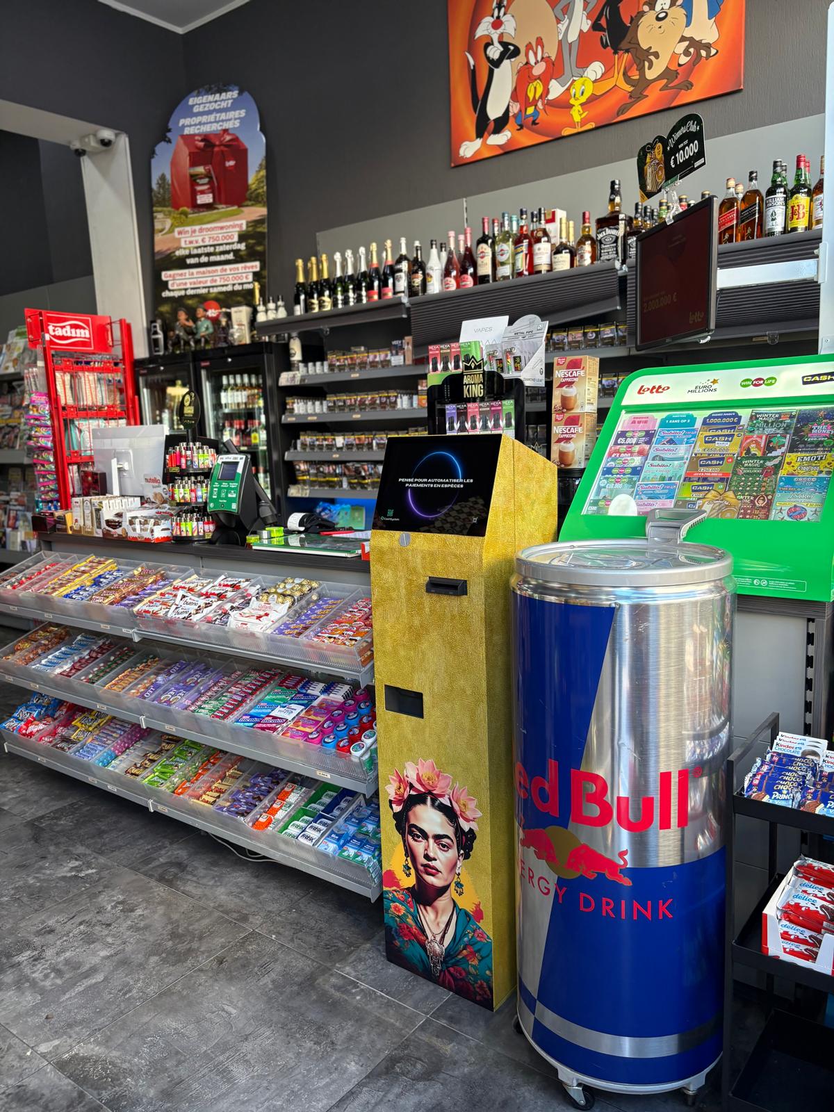 Monnayeur automatique Frida Kahlo — intégration point de vente