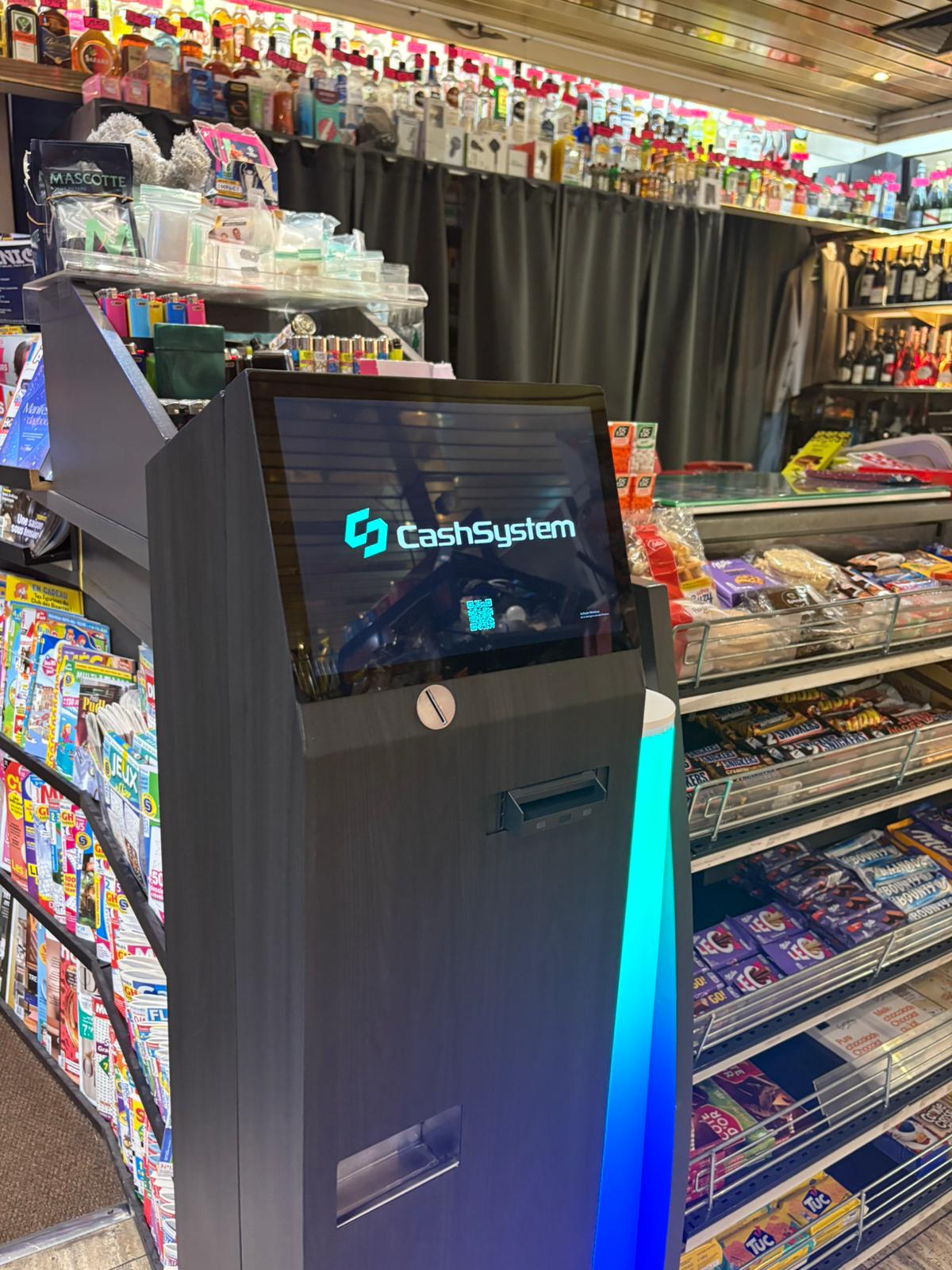Caisse automatique OneNight installée dans un night shop en Belgique