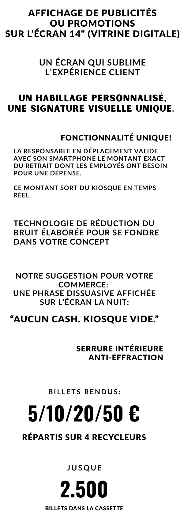 Monnayeur automatique CashSystem — prototype mobile (vue verticale)