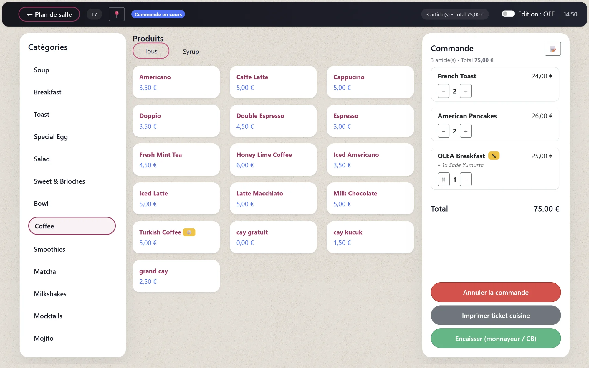 Prise de commande CashSystem Suite